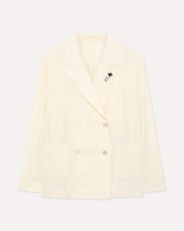 Blazer decostruito in viscosa panna