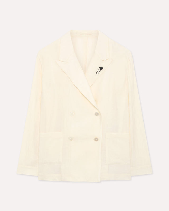 Blazer decostruito in viscosa panna