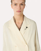 Blazer Decostruito In Viscosa Panna
