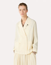 Blazer Decostruito In Viscosa Panna