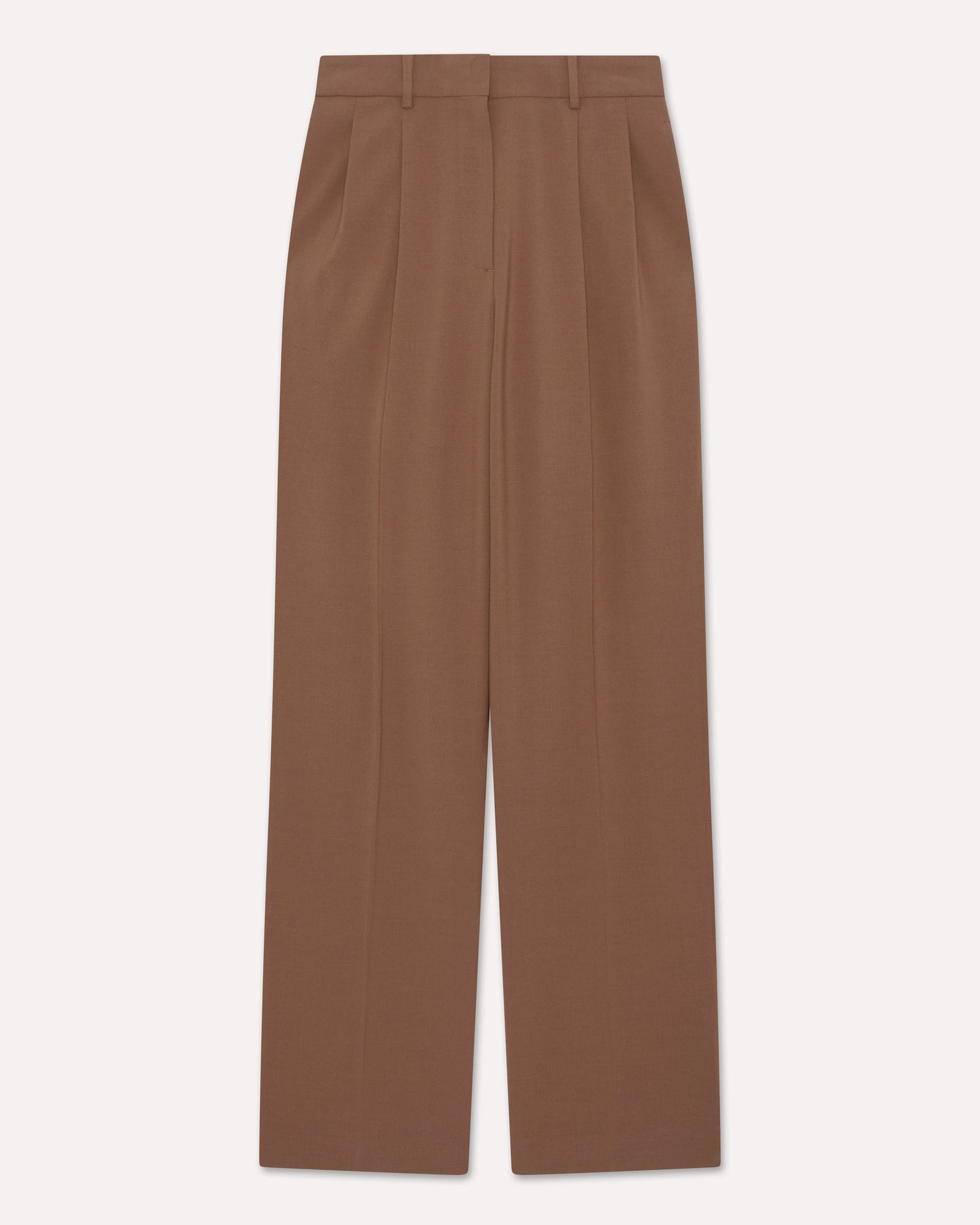 Pantalone Marrone In Lana Stretch