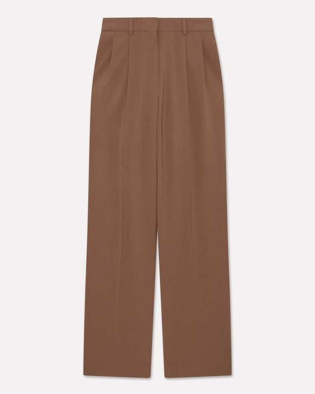 Pantalone marrone in lana stretch