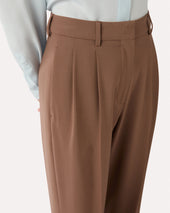 Pantalone Marrone In Lana Stretch