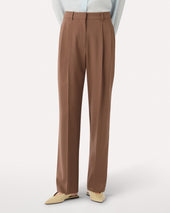 Pantalone Marrone In Lana Stretch