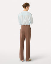 Pantalone Marrone In Lana Stretch