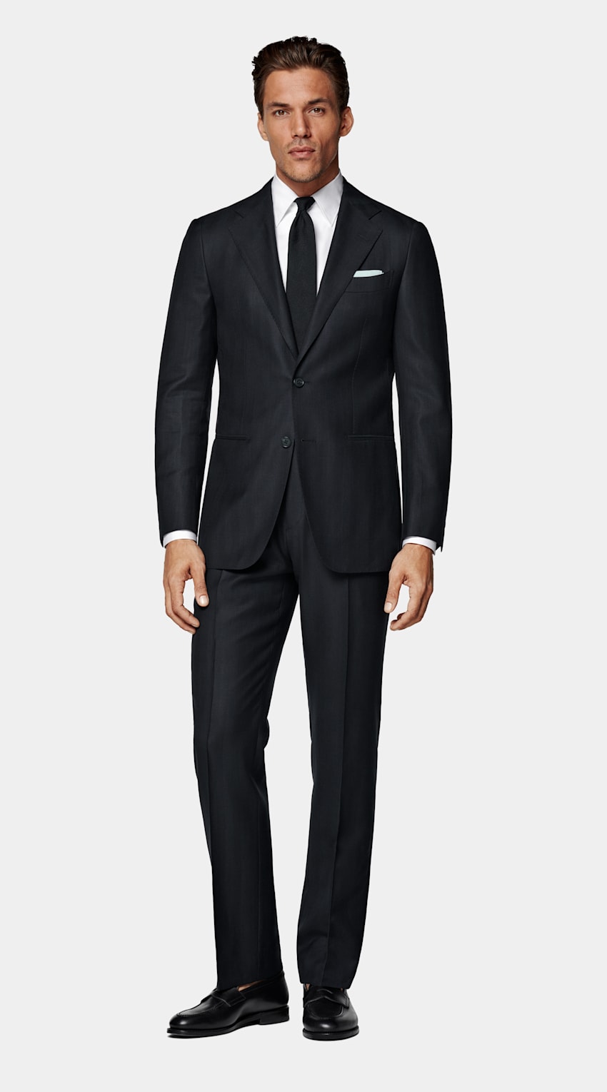Herringbone Tailored Fit Havana Suit