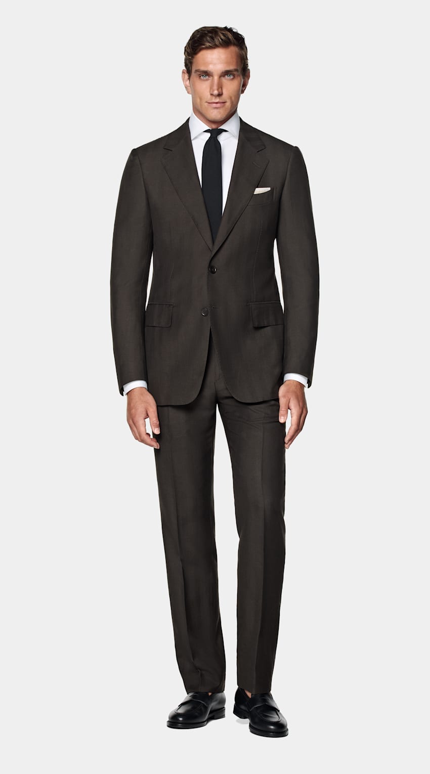 Herringbone Tailored Fit Milano Suit