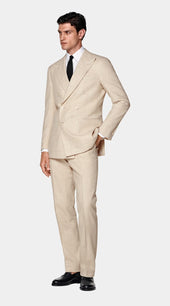 Sand Checked Tailored Fit Havana Suit