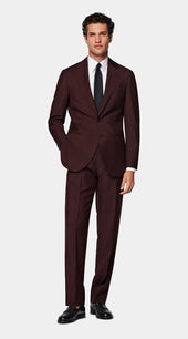 Burgundy Tailored Fit Havana Suit