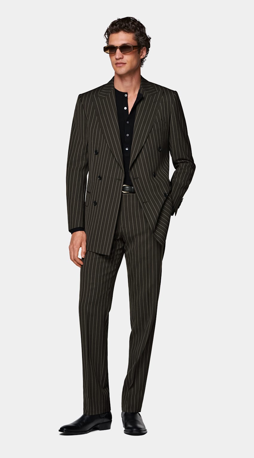 Striped Tailored Fit Milano Suit