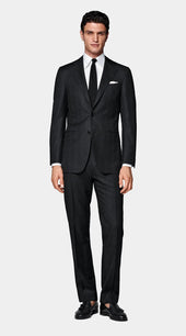 Dark Grey Checked Tailored Fit Havana Suit