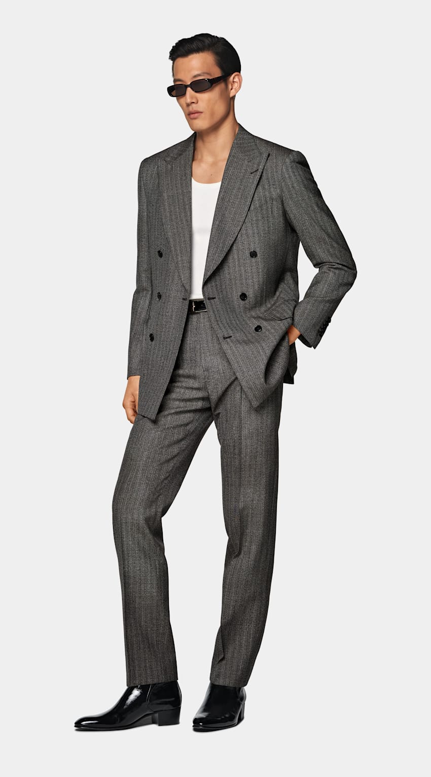 Striped Tailored Fit Milano Suit