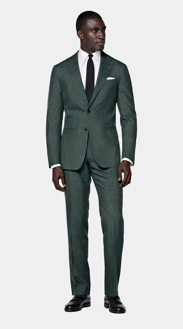 Mid Green Tailored Fit Havana Suit