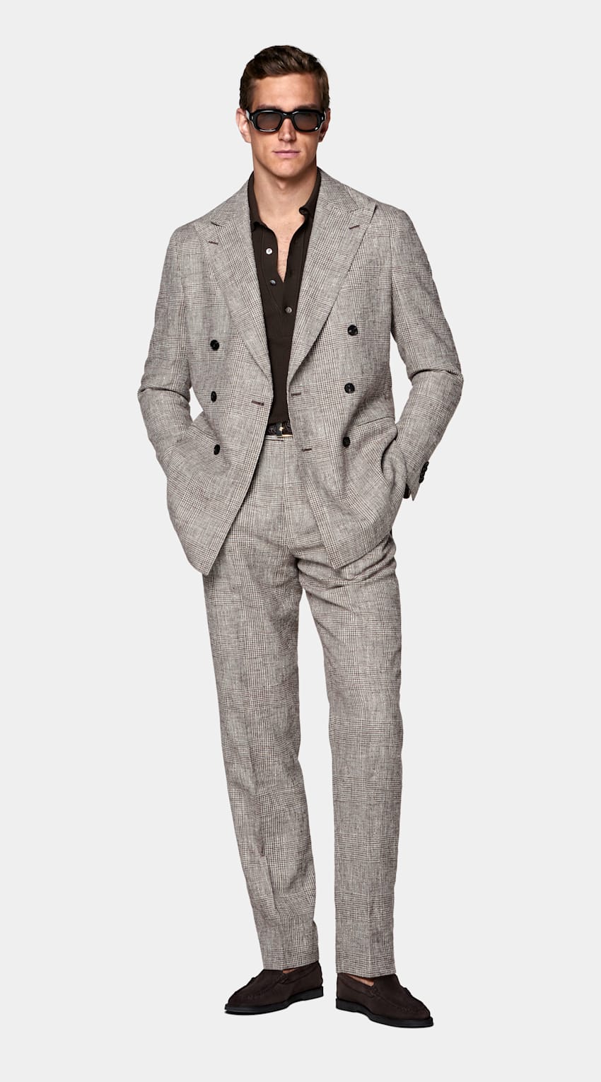 Checked Tailored Fit Havana Suit