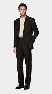Dark Brown Tailored Fit Milano Suit