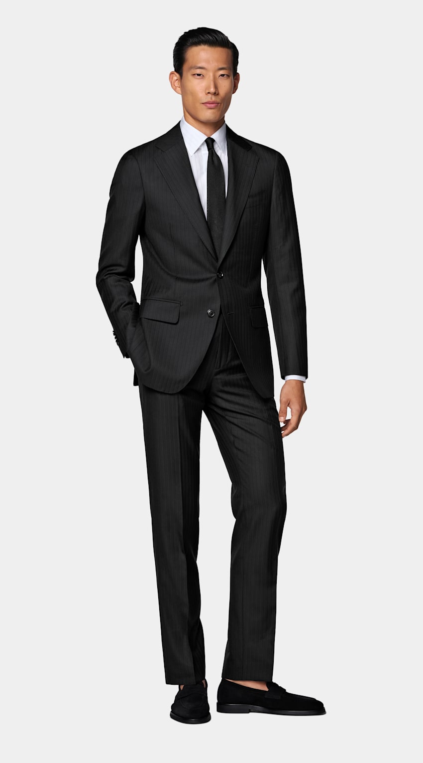 Striped Tailored Fit Havana Suit