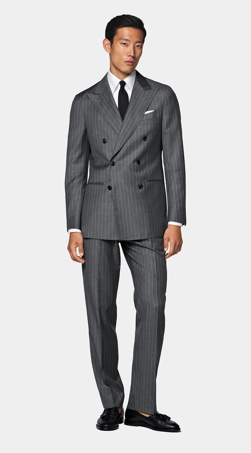 Striped Tailored Fit Havana Suit