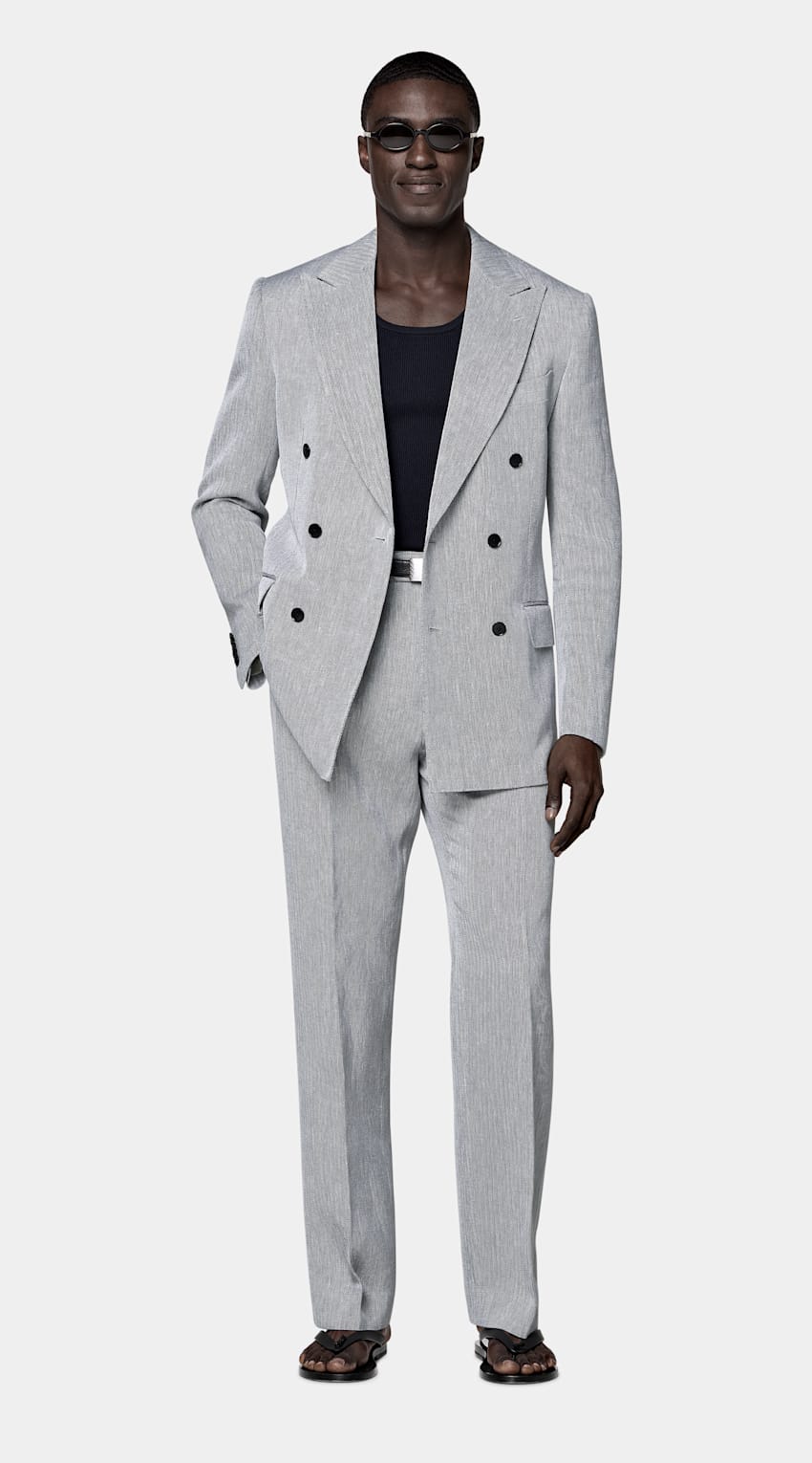 Herringbone Tailored Fit Milano Suit