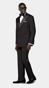Dark Brown Tailored Fit Milano Tuxedo