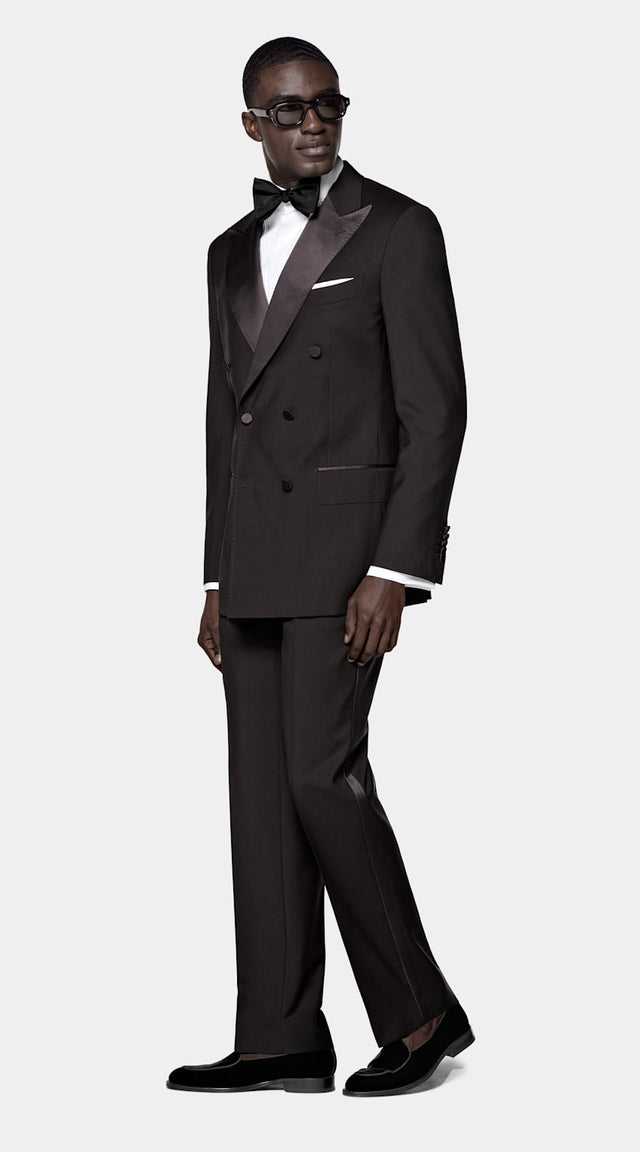 Dark Brown Tailored Fit Milano Tuxedo