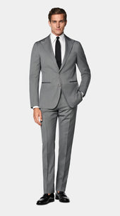 Mid Grey Herringbone Perennial Tailored Fit Havana Suit
