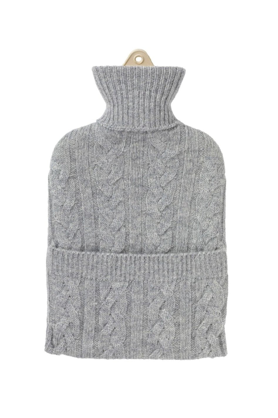 Cable Grey Cashmere Hot Water Bottle