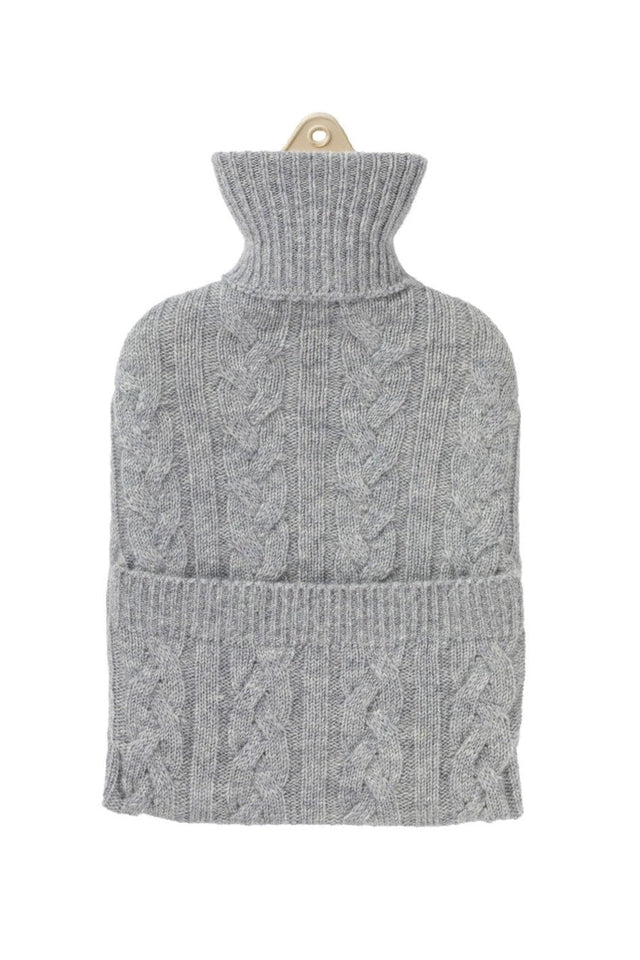 Cable Grey Cashmere Hot Water Bottle