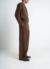 Belted Relaxed Pants In Dry Silk