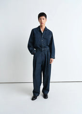 PLEATED WORKWEAR PANTS IN DENIM
