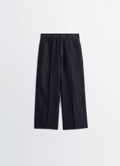 Wide Workwear Pants In Cotton Satin