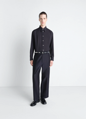 WIDE WORKWEAR PANTS IN COTTON SATIN