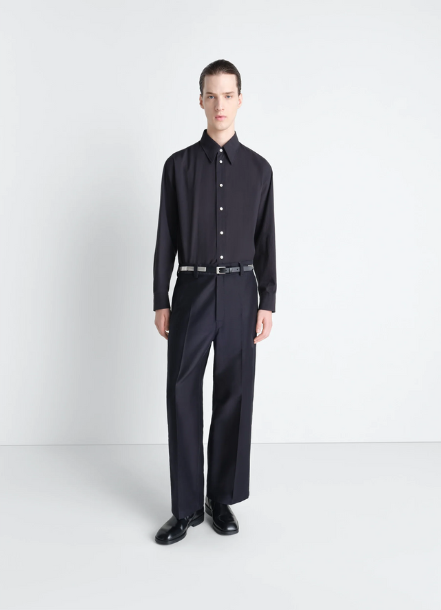 WIDE WORKWEAR PANTS IN COTTON SATIN
