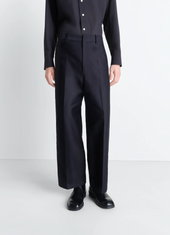 Wide Workwear Pants In Cotton Satin