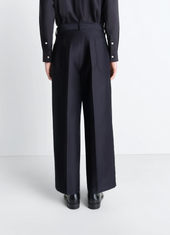 Wide Workwear Pants In Cotton Satin