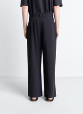 Single Pleat Pants In Wool Crepe