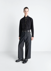 WIDE PANT WITH STUDS IN DENIM