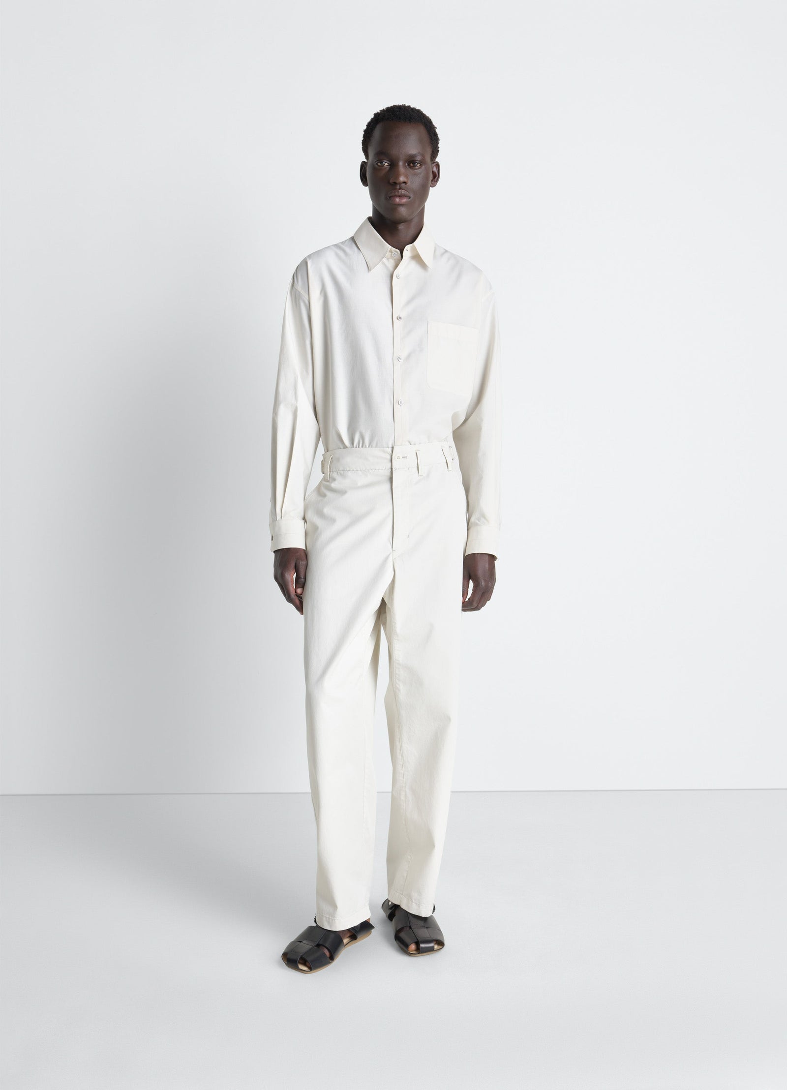 Tapered Workwear Pants In Cotton Twill