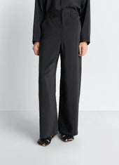 Straight Tailored Pants In Dry Silk