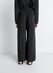 Straight Tailored Pants In Dry Silk