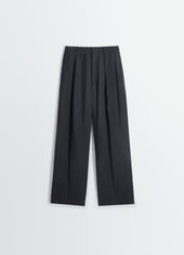 Pleated Tailored Pants In Viscose Linen Gabardine