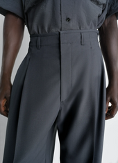 Pleated Tailored Pants In Polywool