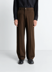Wide Pants In Dyed Broken Twill