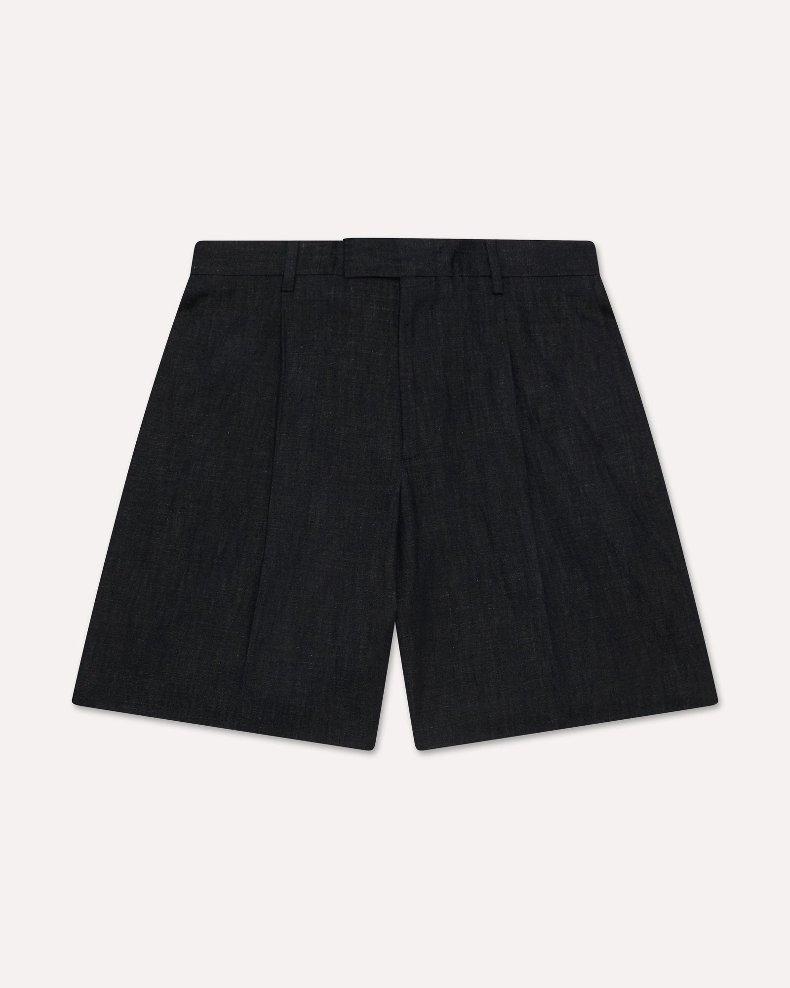 Bermuda Lungo In Cotone E Lino Blu