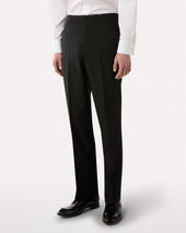 Pantalone Nero In Lana Mohair