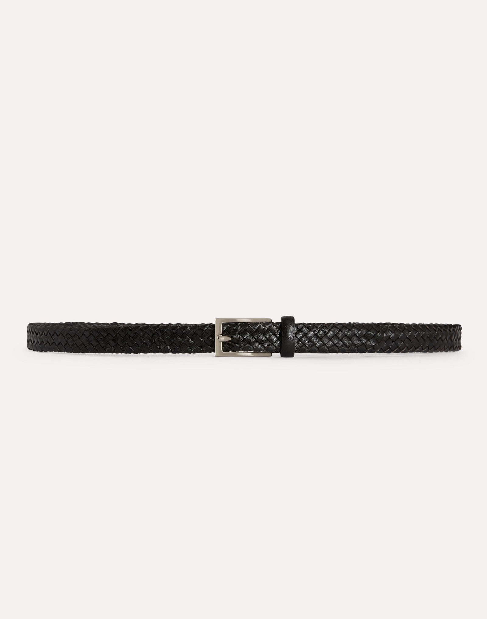 Cintura Tubolare Intrecciata In Pelle Marrone