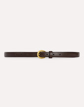 Cintura bombata in pelle marrone
