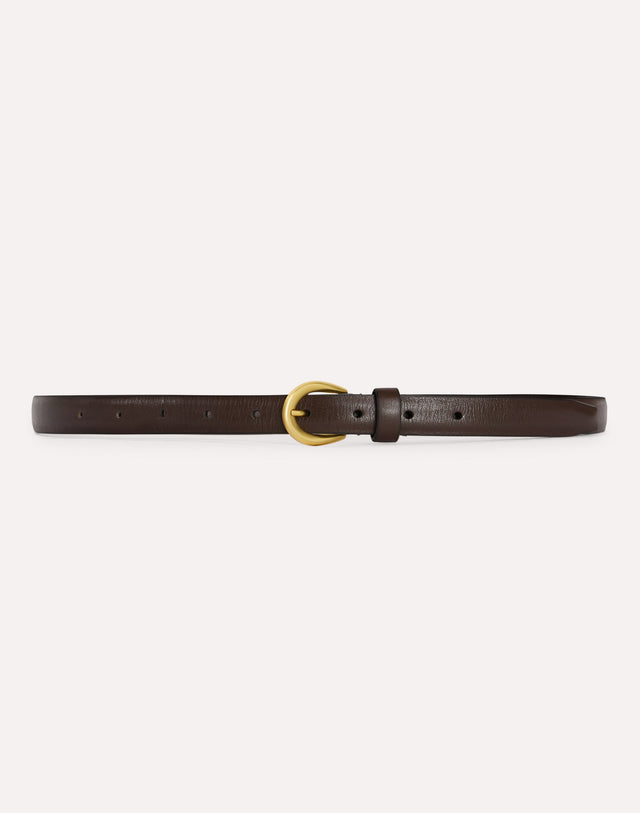 Cintura bombata in pelle marrone