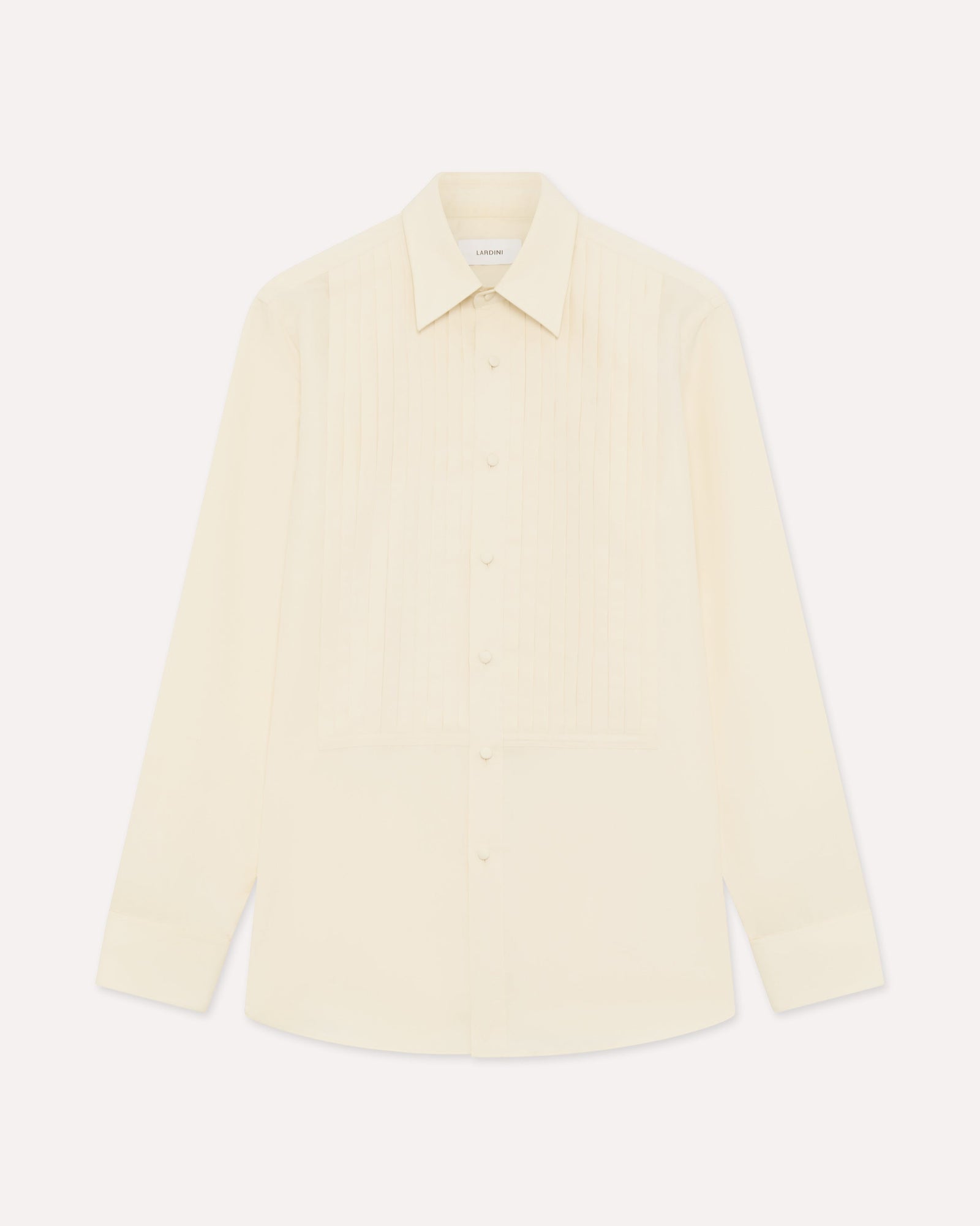 Camicia Panna In Cotone E Seta