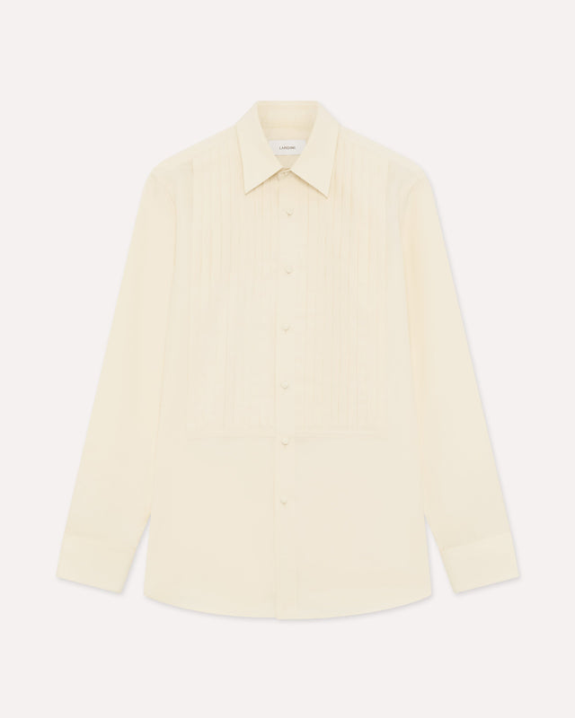 Camicia panna in cotone e seta