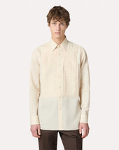 Camicia Panna In Cotone E Seta